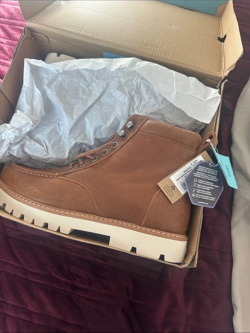 Toms Brown Leather Chukka Boot with White Sole